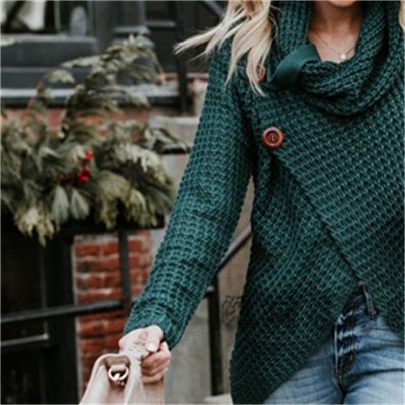 2024 Autumn Winter Sweater Ol Commuter Amazon Amazon Turtleneck Cardigan Solid Color Sweaters Women's Clothing One Piece Dropshipping - 图片 40