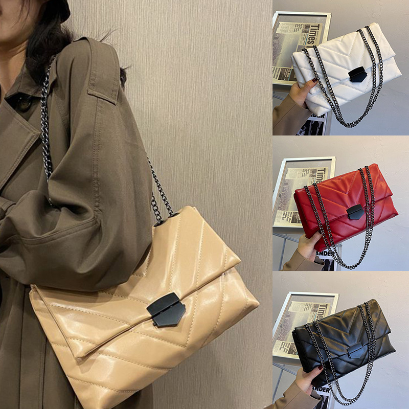New Casual Chain Crossbody Bags For Women Fashion Simple Shoulder Bag Ladies Designer Handbags PU Leather Messenger Bags - 图片 16