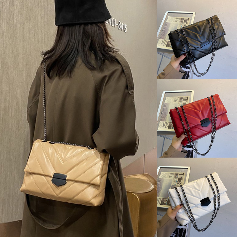 New Casual Chain Crossbody Bags For Women Fashion Simple Shoulder Bag Ladies Designer Handbags PU Leather Messenger Bags - 图片 20