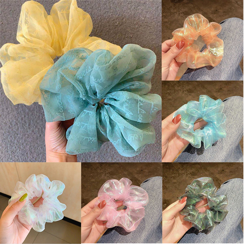 Oversized Hair Scrunchies For Women Solid Satin Silk Scrunchie Hair Rubber Bands Elastic Hair Ties Accessories Ponytail Holder - Image 22