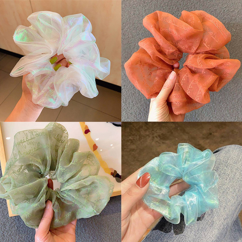 Oversized Hair Scrunchies For Women Solid Satin Silk Scrunchie Hair Rubber Bands Elastic Hair Ties Accessories Ponytail Holder - Image 23