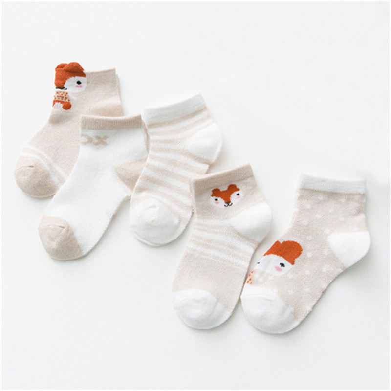 5Pairs/lot 0-2Y Infant Baby Socks Baby Socks for Girls Cotton Mesh Cute Newborn Boy Toddler Socks Baby Clothes Accessories - 图片 5