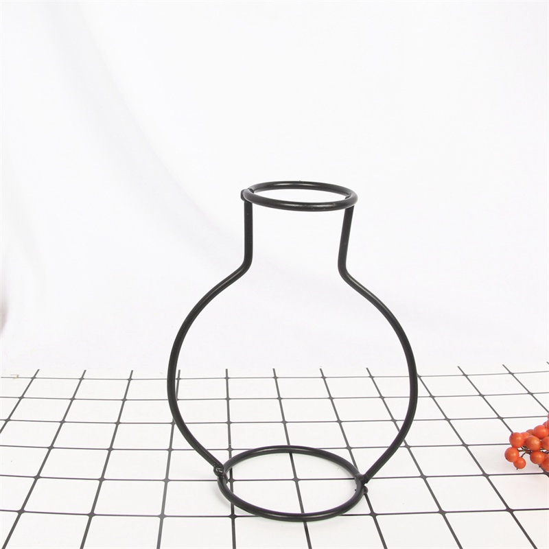 Retro Iron Line Table Flowers Vase Pot Ornament Metal Plant Holder Nordic Styles Flower Vase Home Garden Decorations Wedding - 图片 13