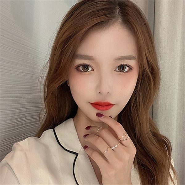 5pcs/set Simple Geometric Shape Pearl Rings for Women  Version Personalized Index Finger - Image 6