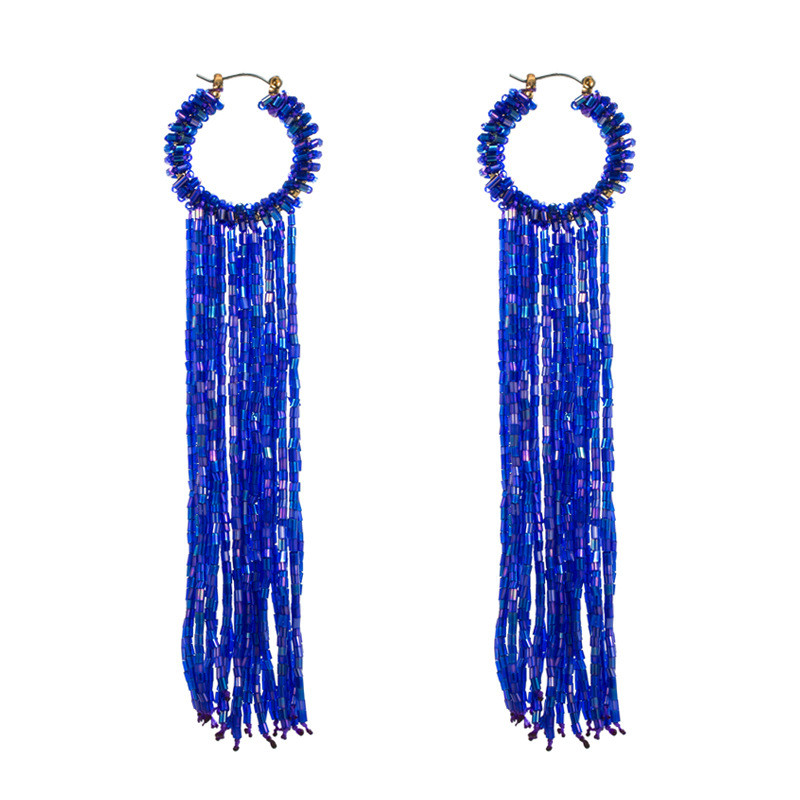 Long Fringe Earrings Female Personality Color Bead Fashion High Sense Ear Rings - Image 4