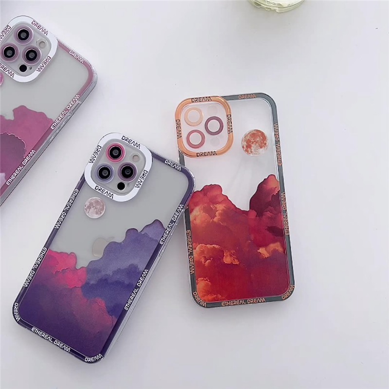 Retro Moon night Late cloud Phone Case For iPhone 13 Pro 11 12Pro Max XR XS Max 7 8 Plus X Lens Protection Shockproof Soft Cover - Image 5