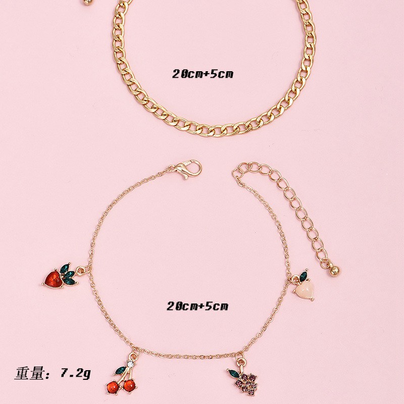 Anklets Foot Sandals Bracelet Personality cherry fruit element anklet - Image 5