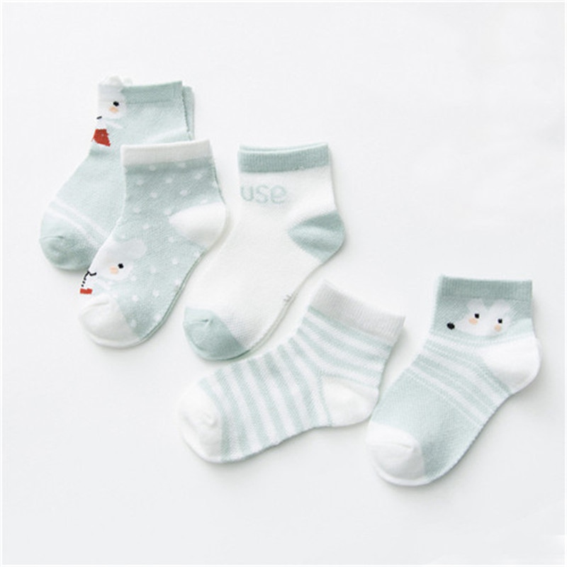 5Pairs/lot 0-2Y Infant Baby Socks Baby Socks for Girls Cotton Mesh Cute Newborn Boy Toddler Socks Baby Clothes Accessories - 图片 6