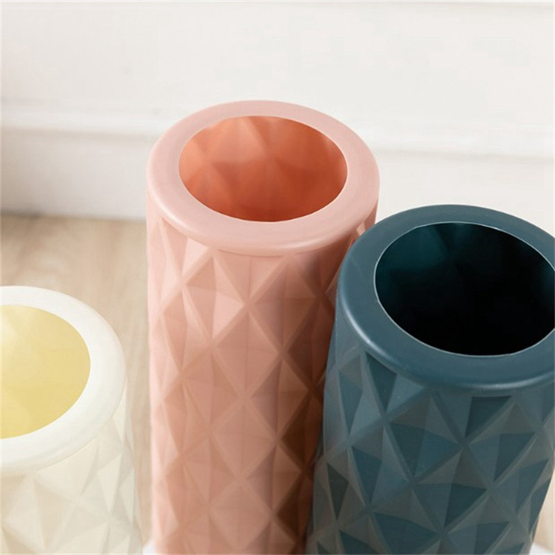 Plastic Vase Geometric Ceramic Flower Pot Basket Home Room Decor Modern - 图片 13