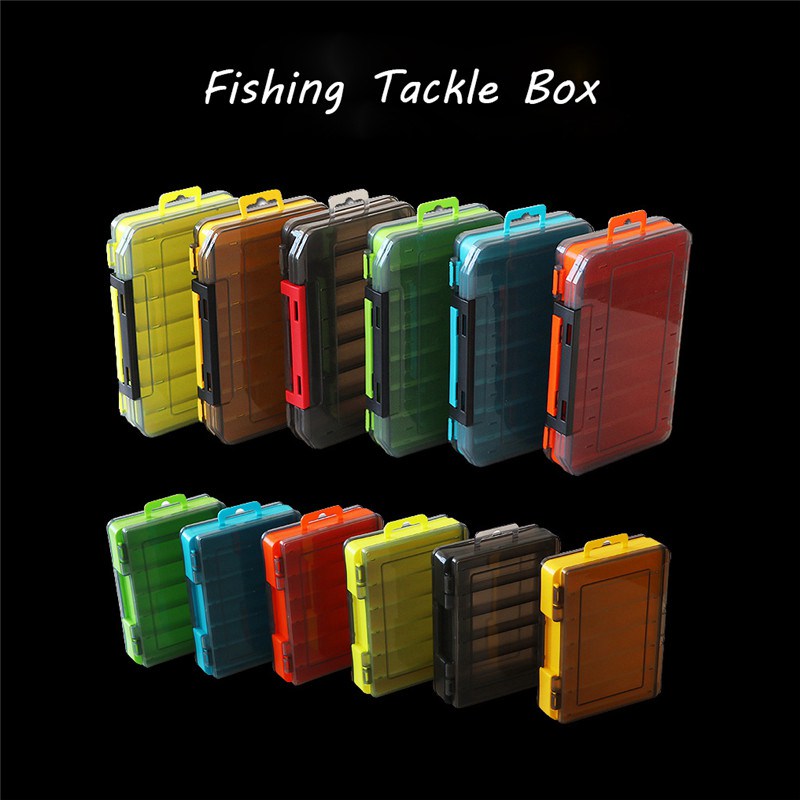 Fishing Box 12 Compartments Fishing Accessories Lure Hook Boxes Storage Double Sided High Strength Fishing Tackle Box