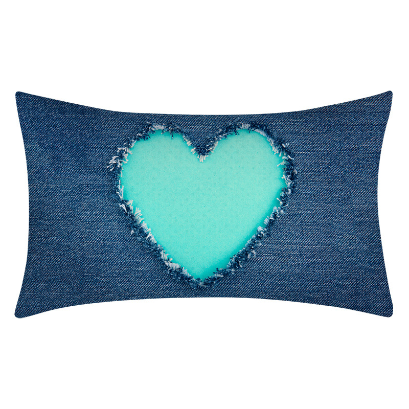 Cross-Border Popular Selling Pillow Cover Teal Blue Duck Blue Green Home Decoration Cushion Lumbar Cushion Cover - Image 14