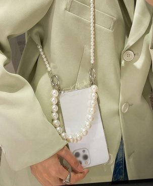 Pearl Bracelets chain Crossbody Lanyard Necklace soft case for iphone 12 Pro Max MiNi 11 Pro XR X XS 7 8