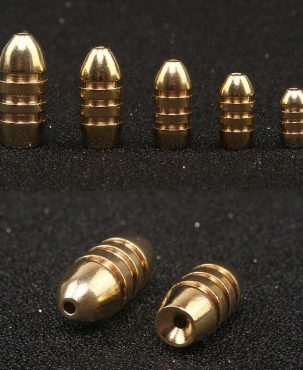 10Pcs Fishing Bullet Weights Stainless Brass Slip Sinker For Fishing