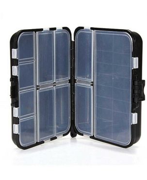 26 grid black mini fishing tackle box fish hook fishing tackle storage box