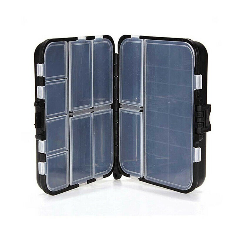 26 grid black mini fishing tackle box fish hook fishing tackle storage box