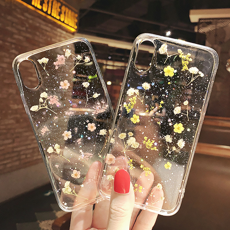 For iPhone X XS MAX XR 8 7 6 Sweet Fashion Real Dried Pressed Flowers Phone Case - Image 7
