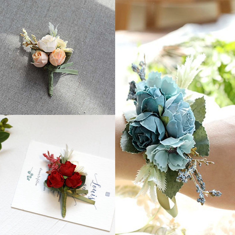 Wholesale Wedding New Bridesmaid Wrist Flower Artificial Flower Groom Groomsman Corsage Shoes and Hats Clothing Floral Decorations Gift Packaging - Image 18