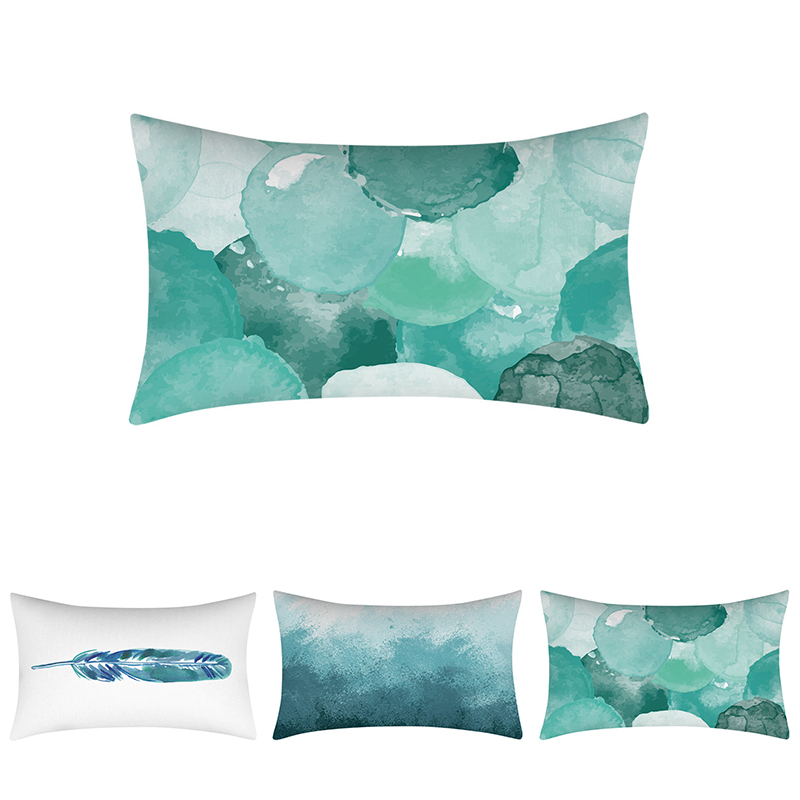 Cross-Border Popular Selling Pillow Cover Teal Blue Duck Blue Green Home Decoration Cushion Lumbar Cushion Cover - Image 19