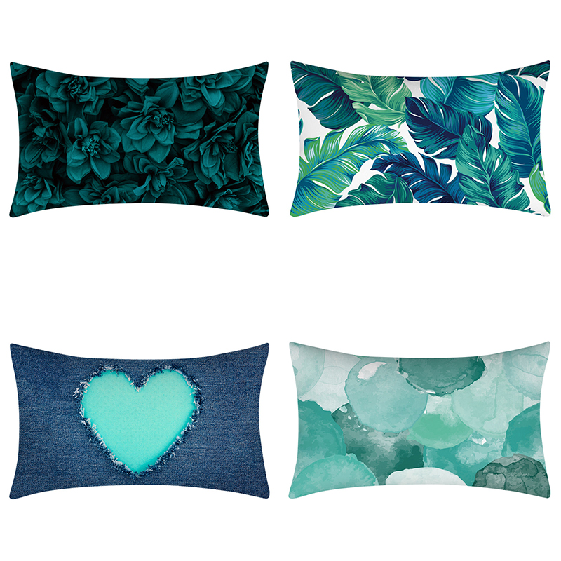 Cross-Border Popular Selling Pillow Cover Teal Blue Duck Blue Green Home Decoration Cushion Lumbar Cushion Cover - Image 23