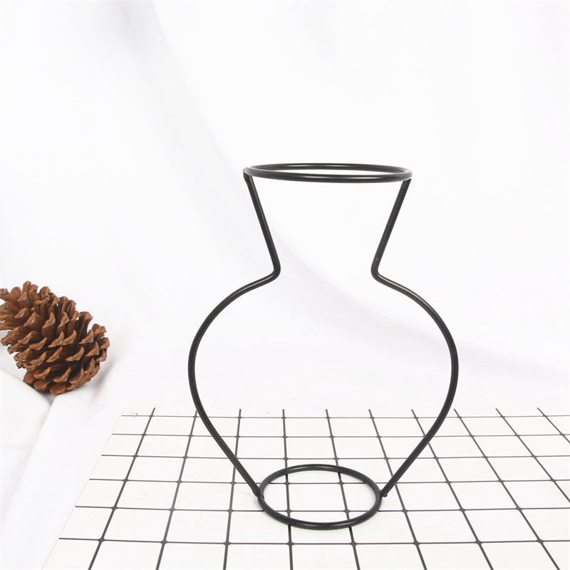 Retro Iron Line Table Flowers Vase Pot Ornament Metal Plant Holder Nordic Styles Flower Vase Home Garden Decorations Wedding - 图片 15