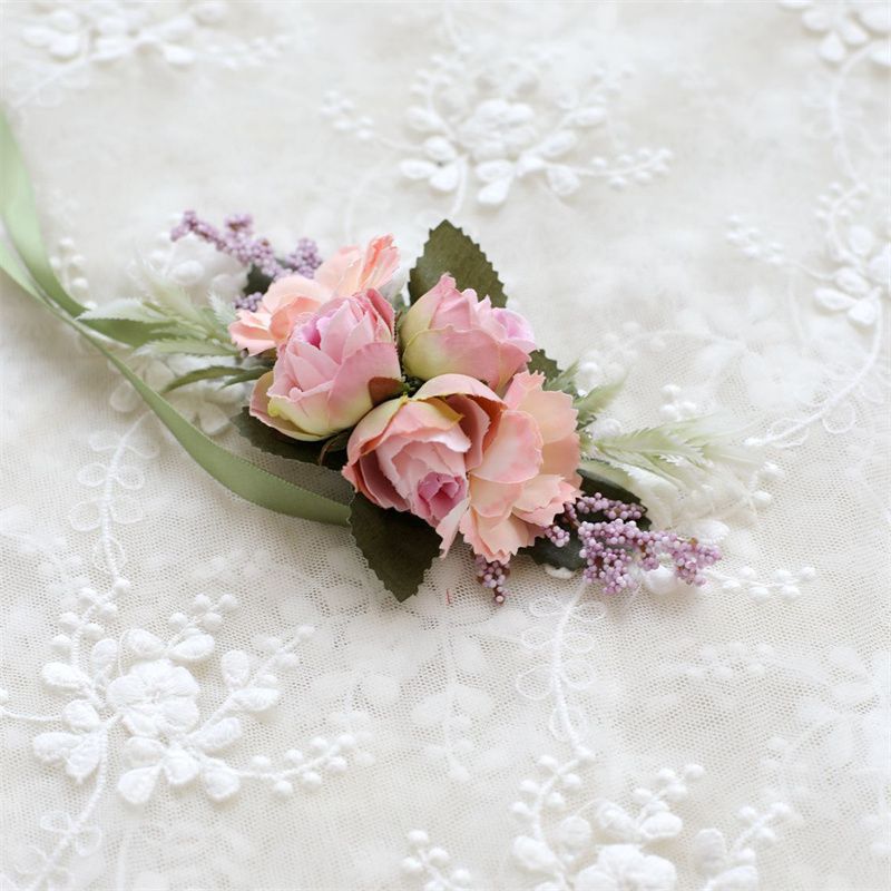 Wholesale Wedding New Bridesmaid Wrist Flower Artificial Flower Groom Groomsman Corsage Shoes and Hats Clothing Floral Decorations Gift Packaging - Image 15