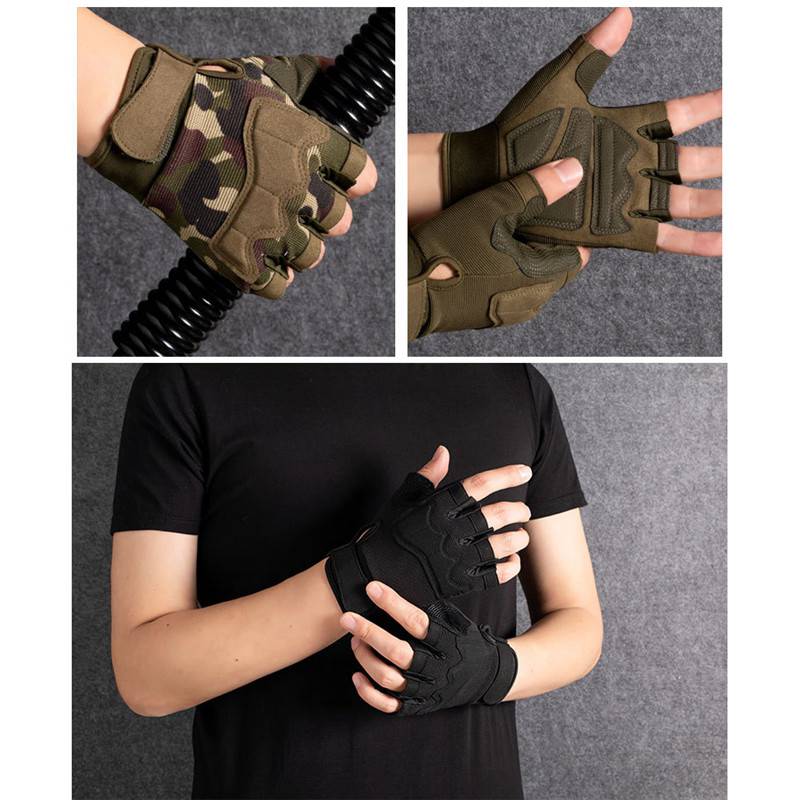 Tactical Hard Knuckle Half Finger Gloves Army Military Airsoft Work Fingerless