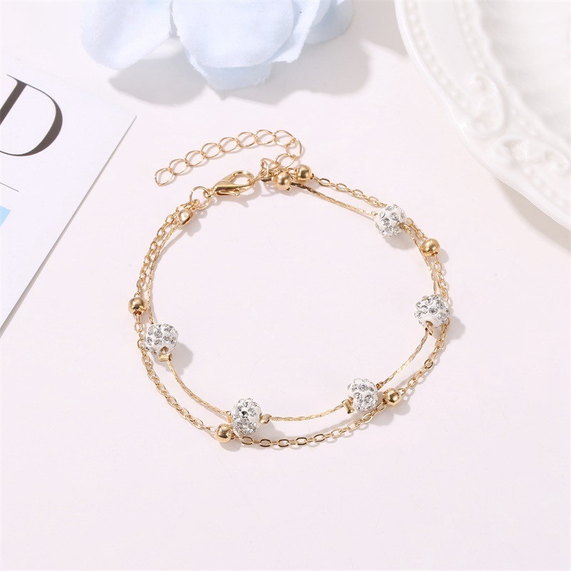 Women Round Ball Anklet Bracelet Gold Crystal Ankle Chain Beach Foot Anklets - Image 4