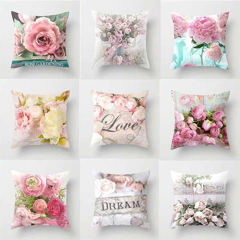 American Rose Pillow Cover Peach Skin Fabric Sofa and Bed Cushions Pillowcase Amazon Home Pillow Cover - Image 21