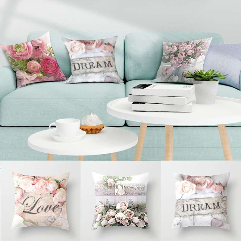 American Rose Pillow Cover Peach Skin Fabric Sofa and Bed Cushions Pillowcase Amazon Home Pillow Cover - Image 19