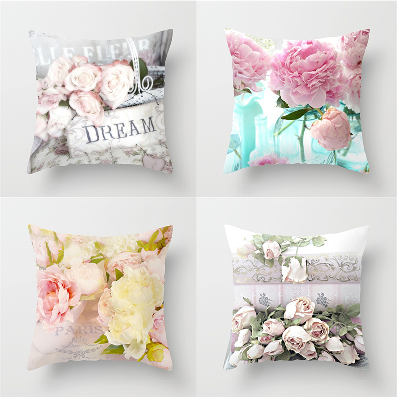 American Rose Pillow Cover Peach Skin Fabric Sofa and Bed Cushions Pillowcase Amazon Home Pillow Cover - Image 17