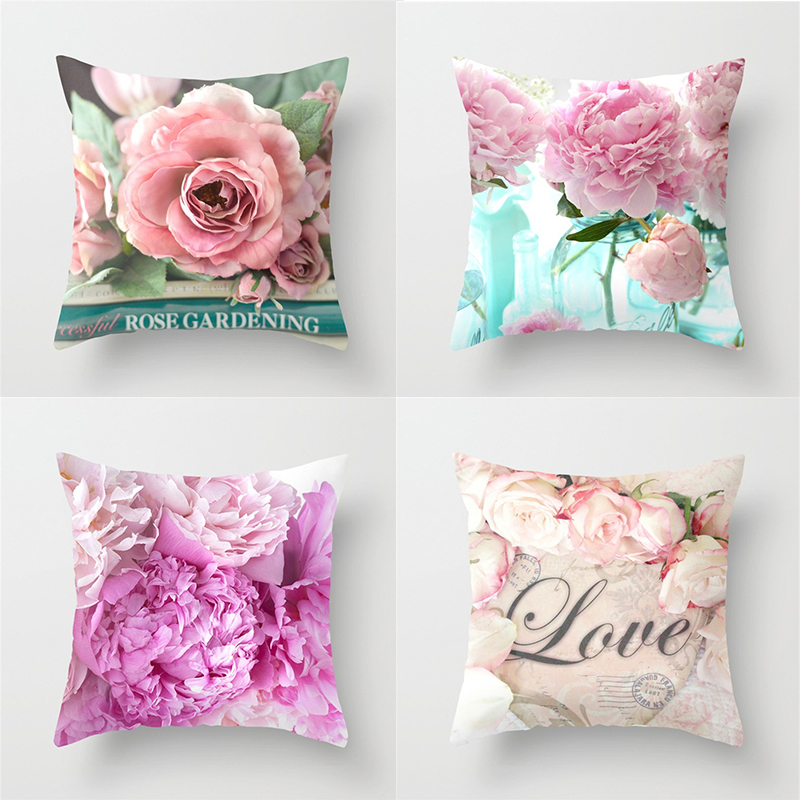 American Rose Pillow Cover Peach Skin Fabric Sofa and Bed Cushions Pillowcase Amazon Home Pillow Cover - Image 18