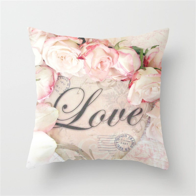 American Rose Pillow Cover Peach Skin Fabric Sofa and Bed Cushions Pillowcase Amazon Home Pillow Cover - Image 15