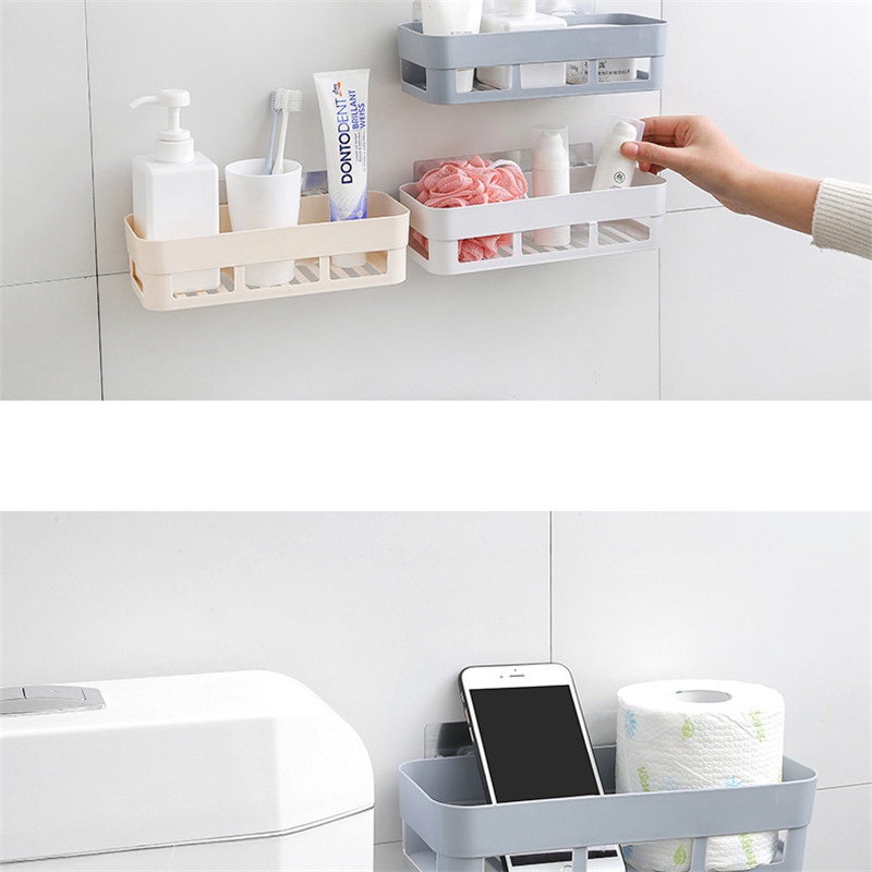 Plastic Bathroom Shelf Shower Rack Storage Organiser Tray Holder Accessories. - Image 10