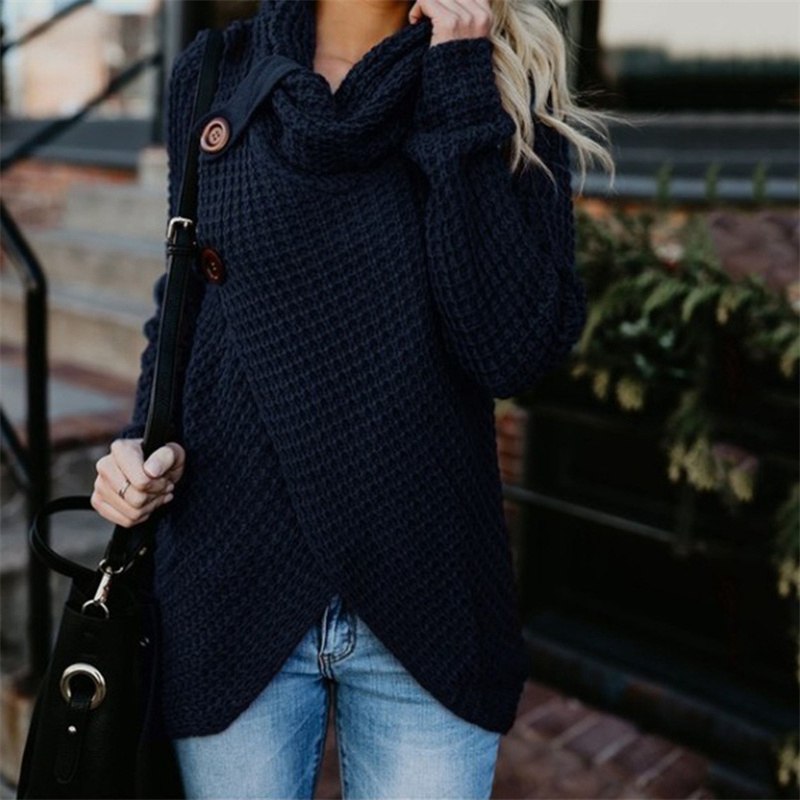 2024 Autumn Winter Sweater Ol Commuter Amazon Amazon Turtleneck Cardigan Solid Color Sweaters Women's Clothing One Piece Dropshipping - 图片 38