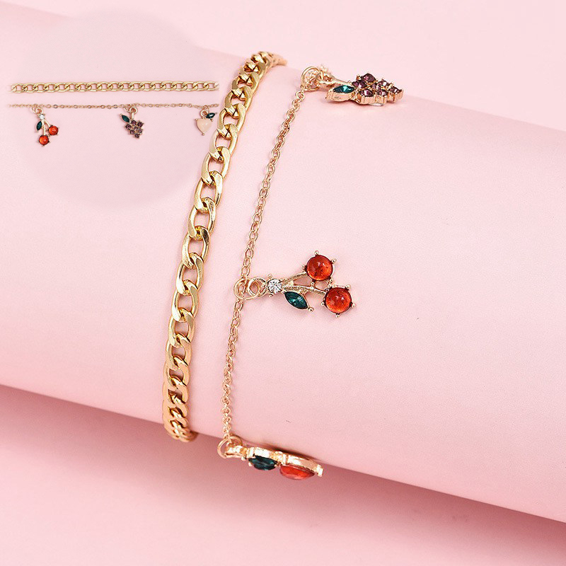 Anklets Foot Sandals Bracelet Personality cherry fruit element anklet - Image 11