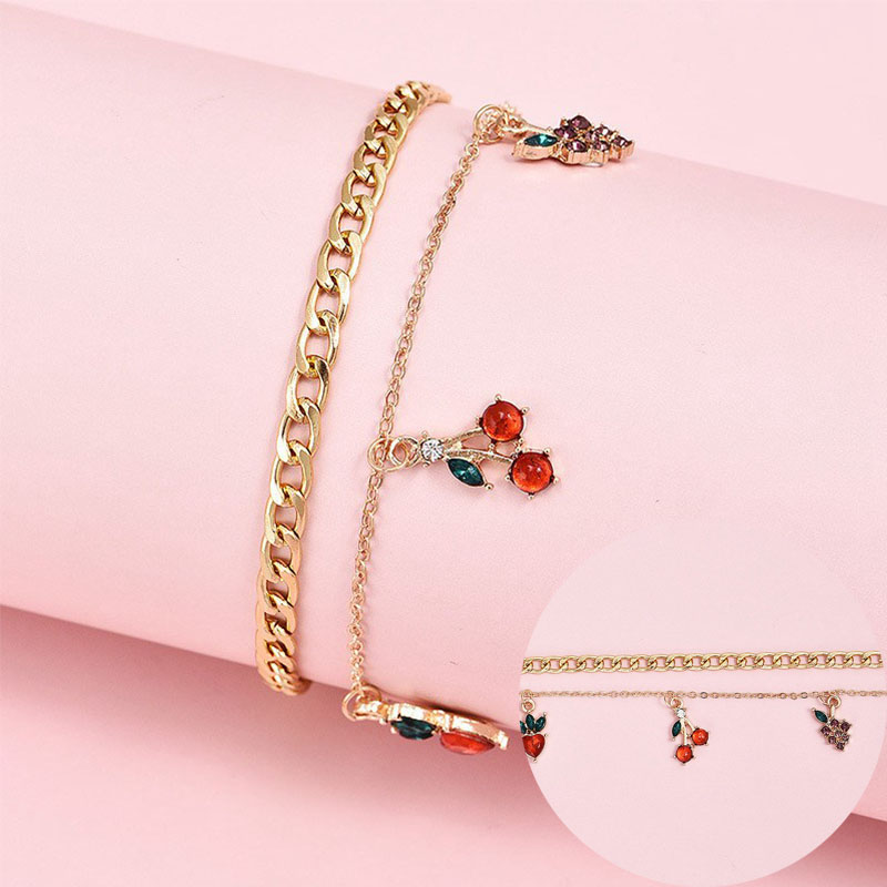 Anklets Foot Sandals Bracelet Personality cherry fruit element anklet - Image 10
