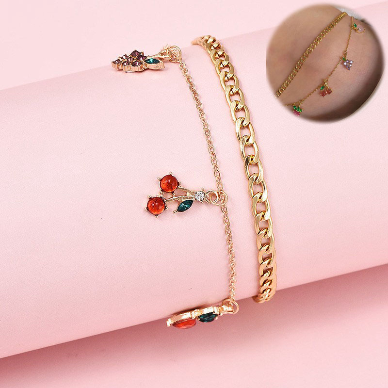 Anklets Foot Sandals Bracelet Personality cherry fruit element anklet - Image 14