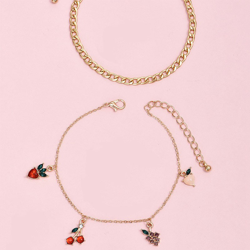 Anklets Foot Sandals Bracelet Personality cherry fruit element anklet - Image 6