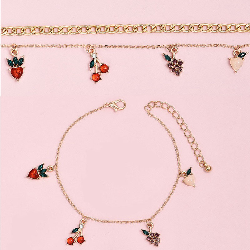 Anklets Foot Sandals Bracelet Personality cherry fruit element anklet - Image 7