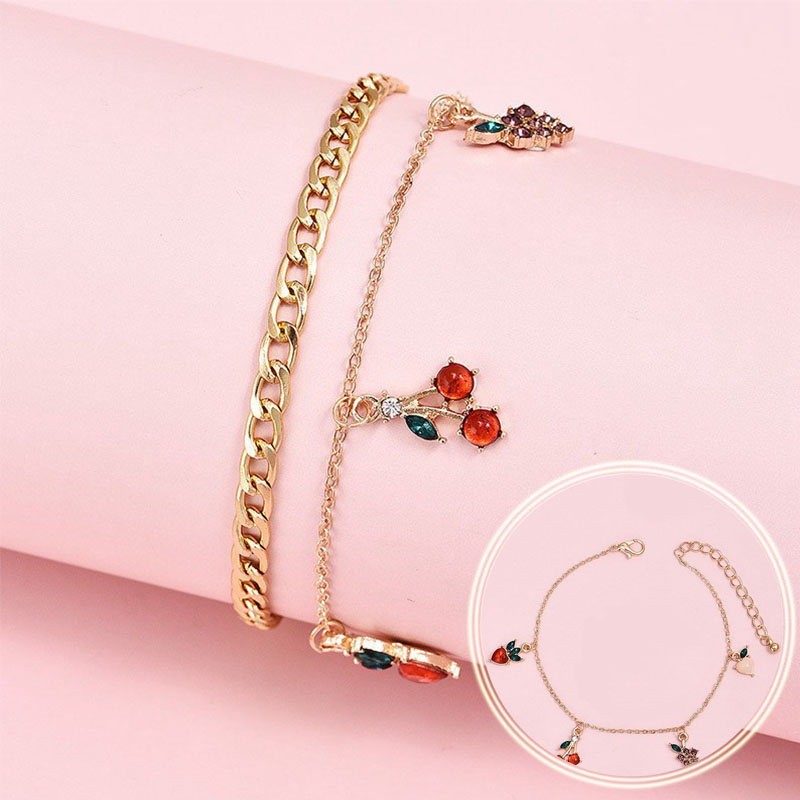 Anklets Foot Sandals Bracelet Personality cherry fruit element anklet - Image 8