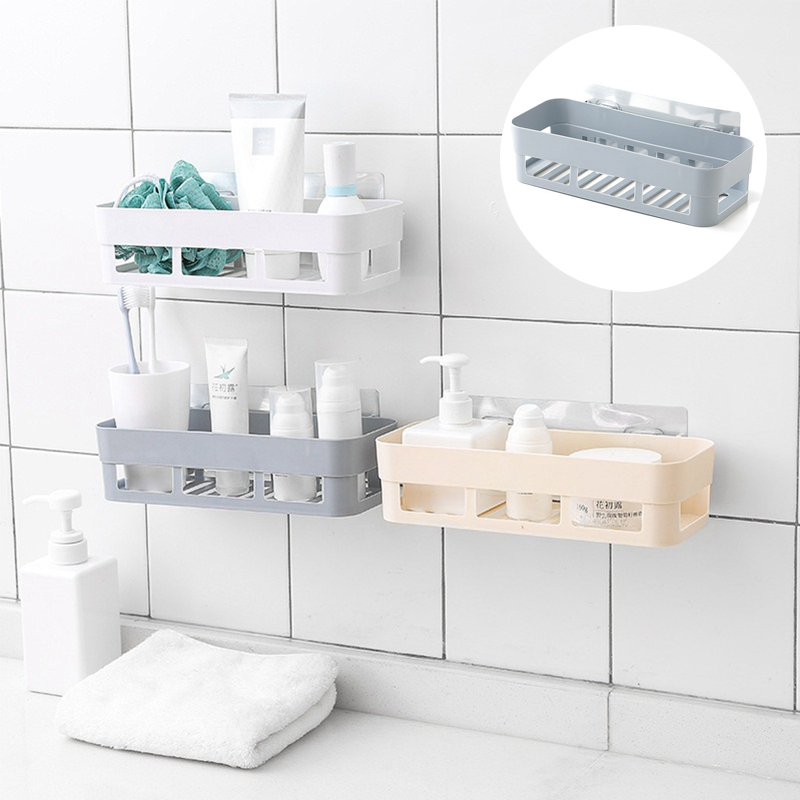 Plastic Bathroom Shelf Shower Rack Storage Organiser Tray Holder Accessories. - Image 14