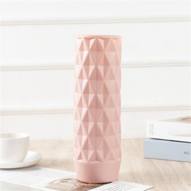 Plastic Vase Geometric Ceramic Flower Pot Basket Home Room Decor Modern - 图片 16