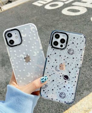 For iPhone 12 11 Pro Max XS XR 7 8+ Cute Cartoon Star Moon Clear soft Phone Case