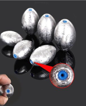 100 Pcs Olive-Shape Weight Lead Sinkers Pure Lead Making Fishing Sinker Tackle