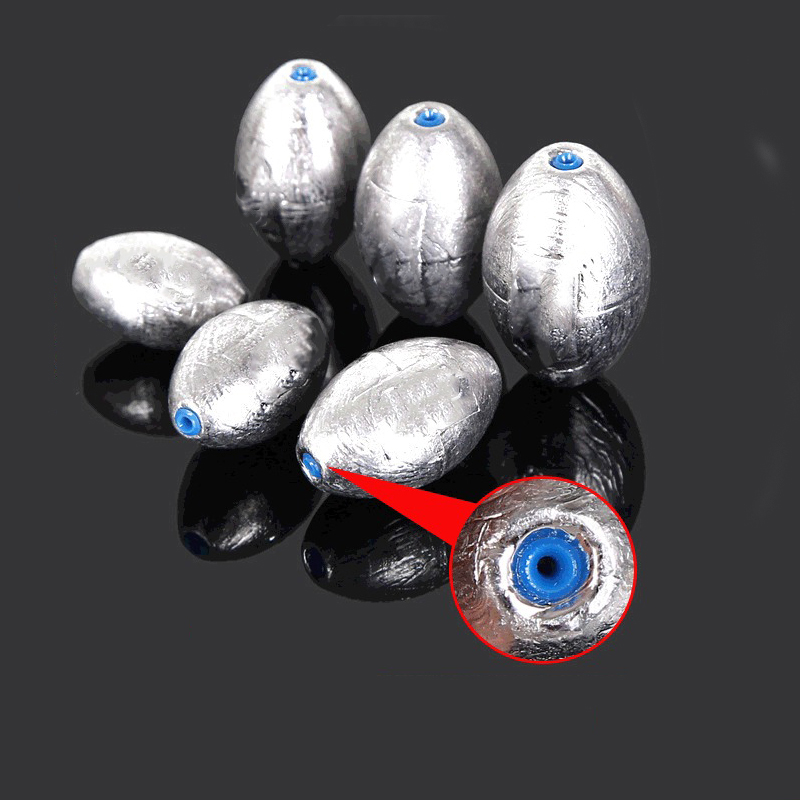 100 Pcs Olive-Shape Weight Lead Sinkers Pure Lead Making Fishing Sinker Tackle - Image 3