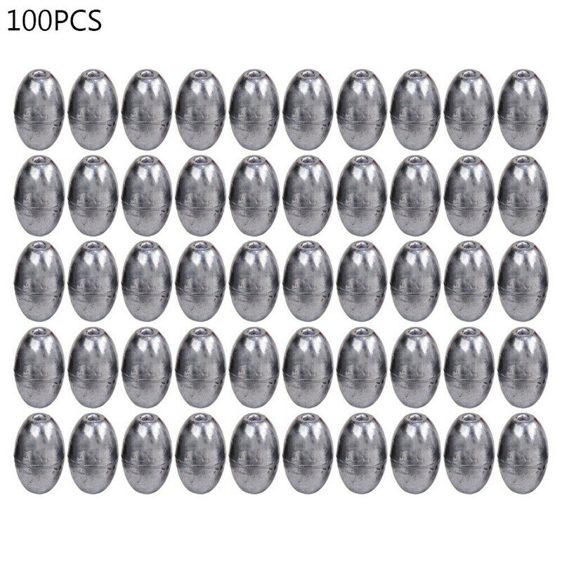 100 Pcs Olive-Shape Weight Lead Sinkers Pure Lead Making Fishing Sinker Tackle - Image 5