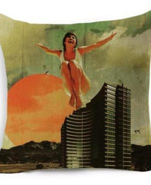 Linen Cotton design Throw Waist Pillowcase Cushion Cover Home Sofa Decor 18"