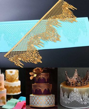 Crown Silicone Fondant Lace Mould Embosser Mat Cake Mold Sugarcraft Decorating