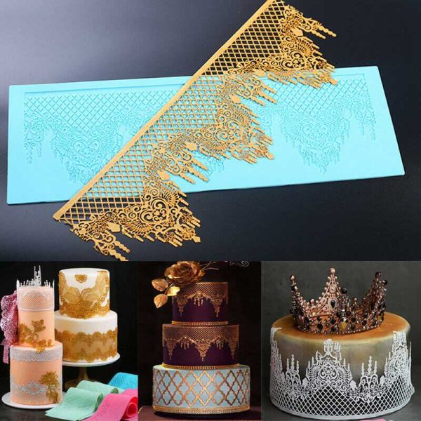 Crown Silicone Fondant Lace Mould Embosser Mat Cake Mold Sugarcraft Decorating