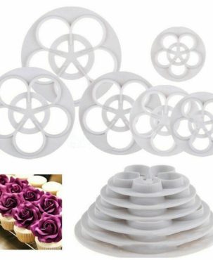 6Pcs Rose Flower Fondant Mould Cutter Cake Decorating Craft Icing Baking Tools